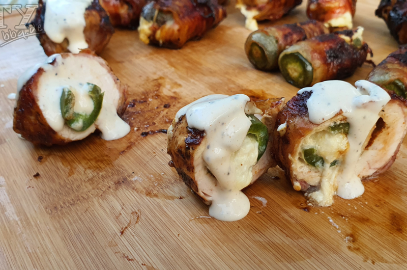 Bacon Wrapped Jalapeno Popper Stuffed BBQ-Chicken